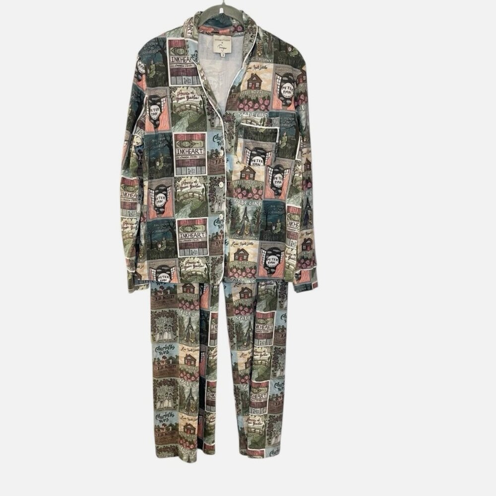 Godmothers x Tracy James Bookworm Adult Pajama Set 2 PC Charlottes Web Madeline